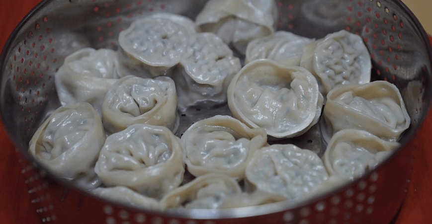 찐만두를 찐 모습