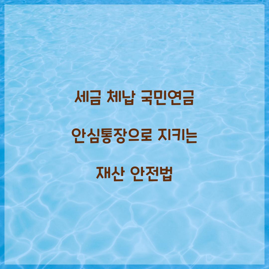세금 체납 국민연금 안심통장