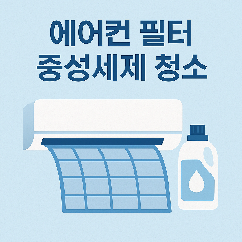 에어컨 필터 중성세제 청소 관련 이미지