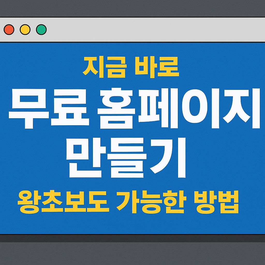 “홈페이지 제작, 돈 들 필요 없다! 왕초보도 가능한 무료 홈페이지 만들기 가이드”