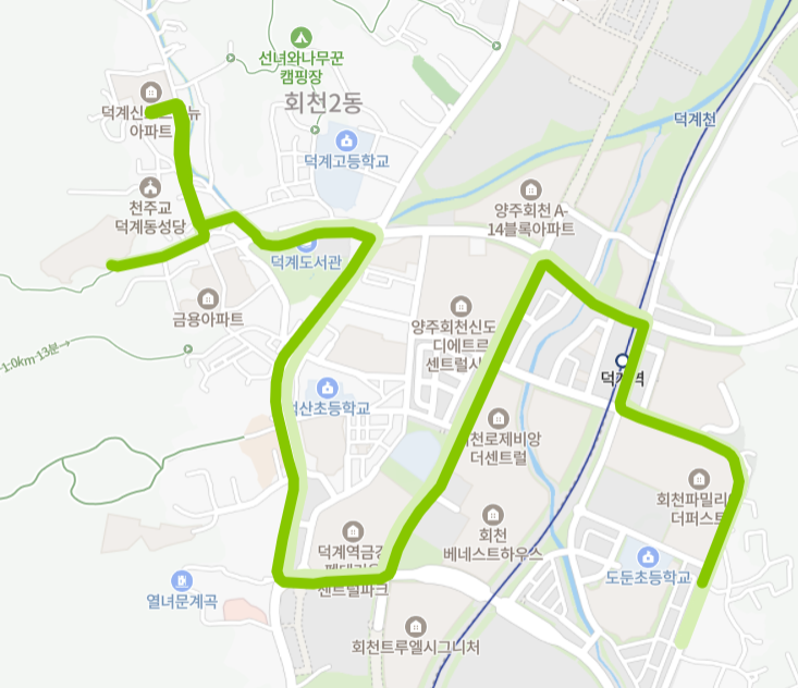 양주-72번-버스-노선-지도