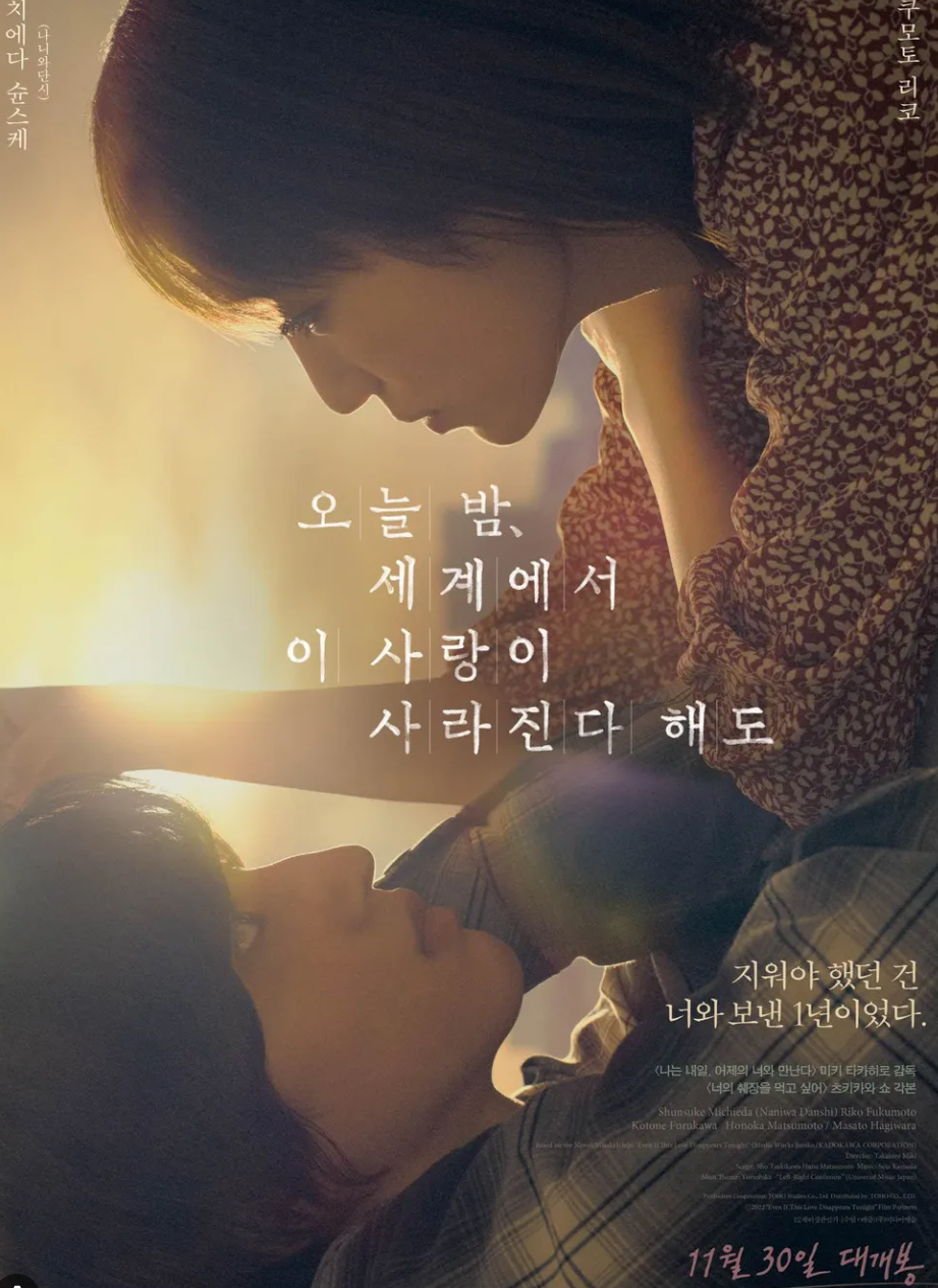 영화 오늘 밤, 세계에서 이 사랑이 사라진다 해도 리뷰