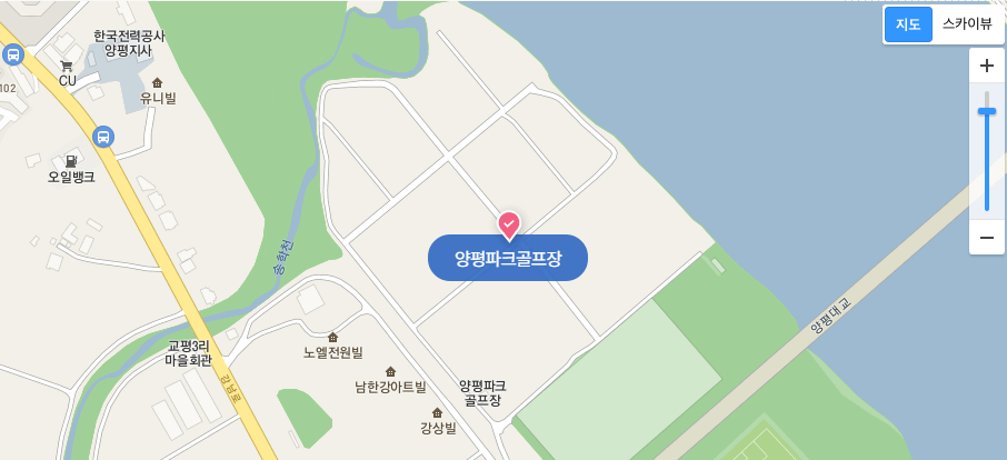 양평 파크골프장 지도