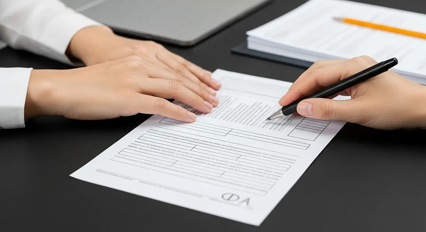 서류처리하는 이미지