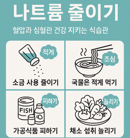 나트륨 줄이기 – 혈압과 심혈관 건강 지키는 식습관