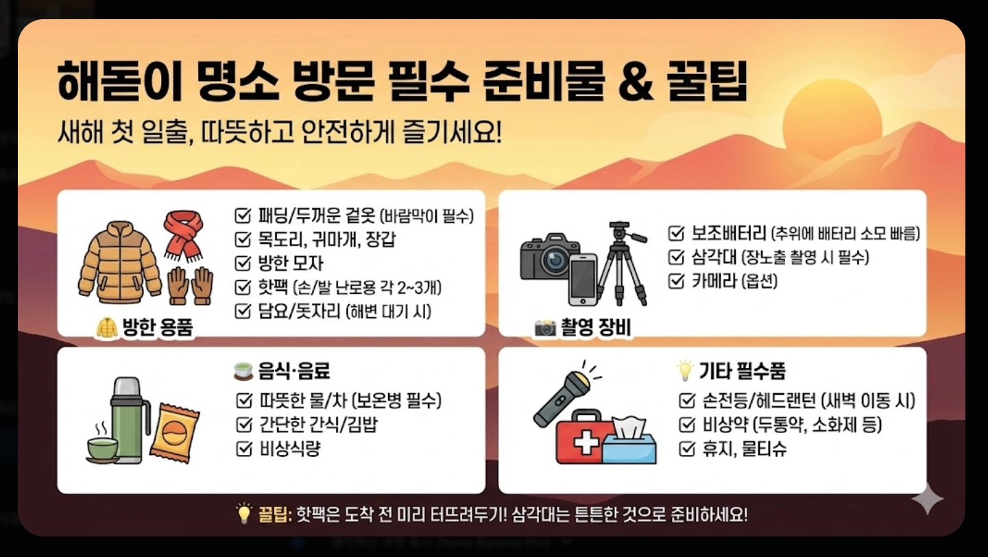 2026년 해돋이 시간 지역별 완벽 정리