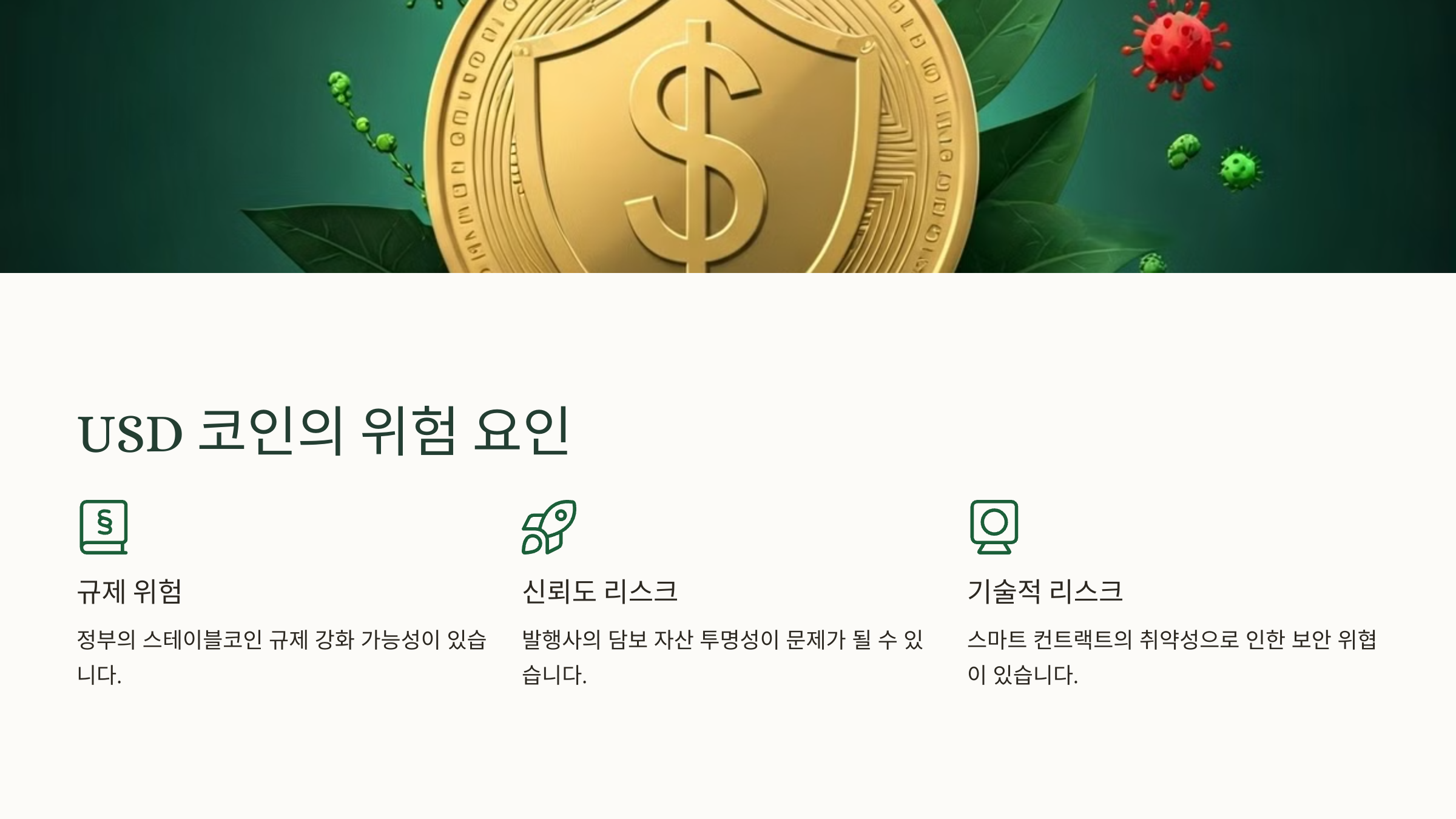 USD 코인의 위험 요인