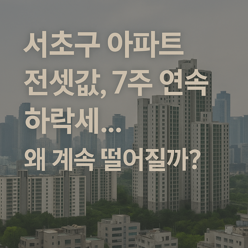 📉 서초구 아파트 전셋값, 7주 연속 하락세…왜 계속 떨어질까?