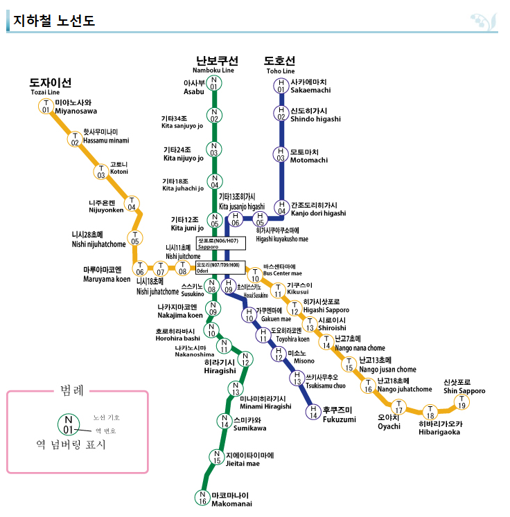 삿포로 지하철 노선도