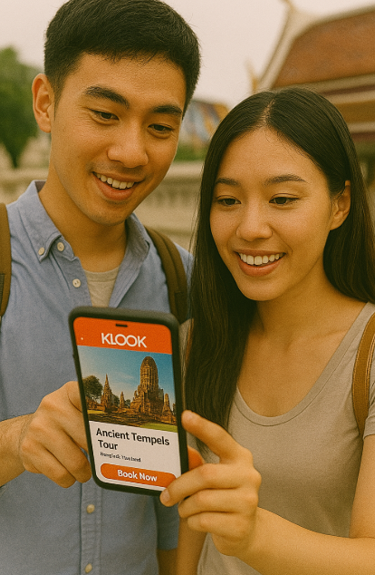 KLOOK 앱으로 투어 예약하는 사진