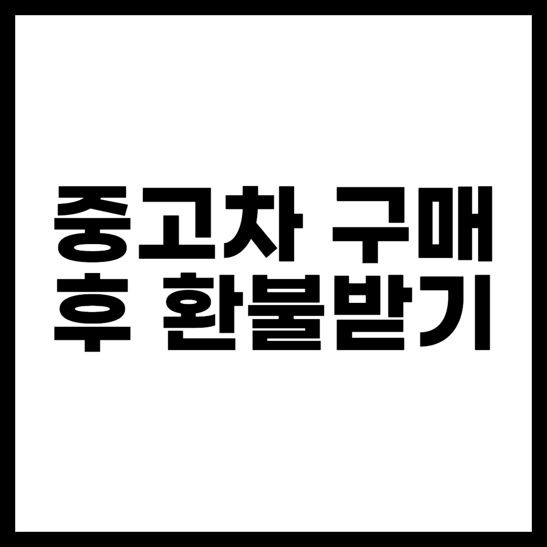 중고차 환불