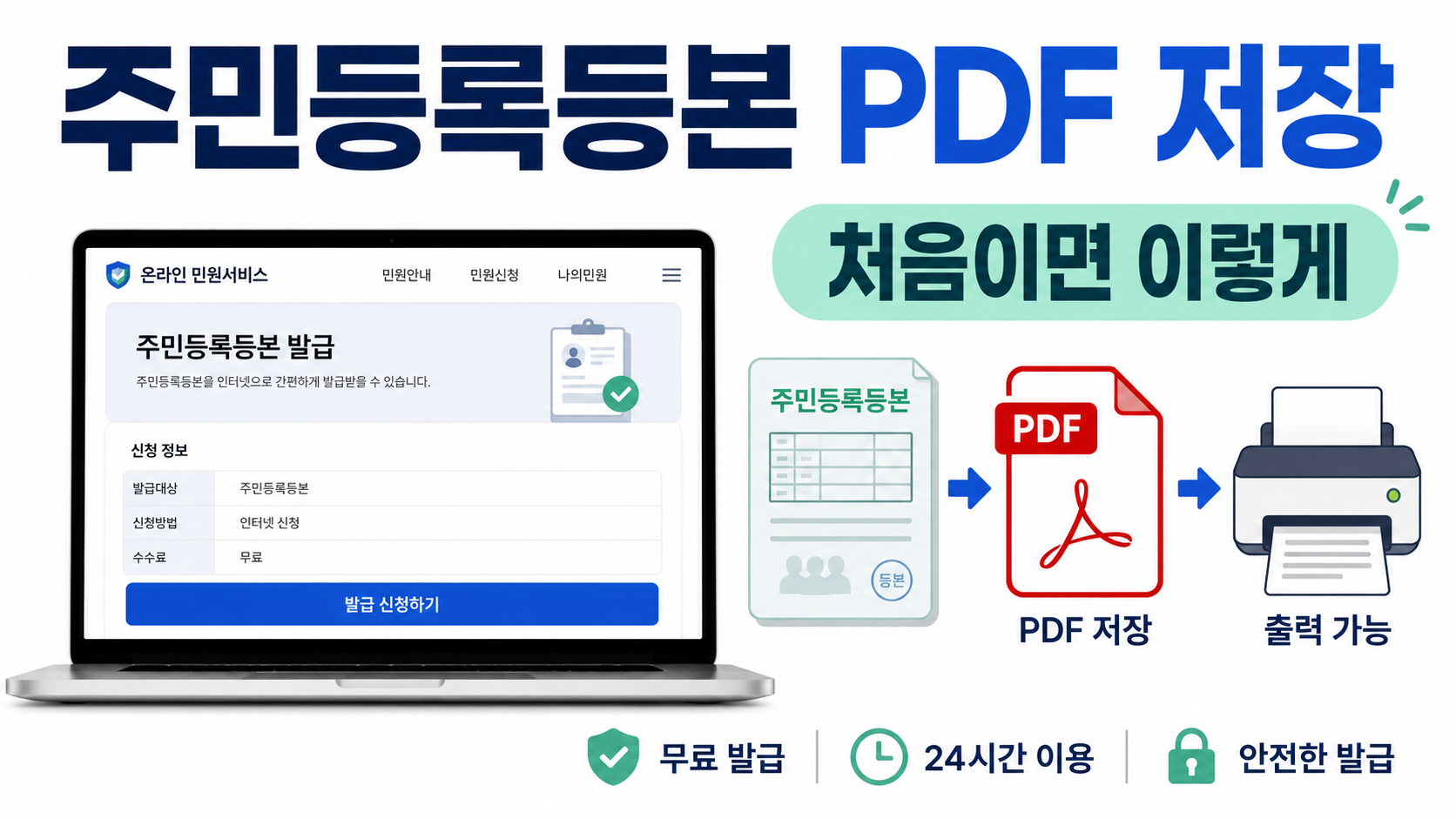 주민등록등본 PDF 저장, 정부24에서 저장하는 방법
