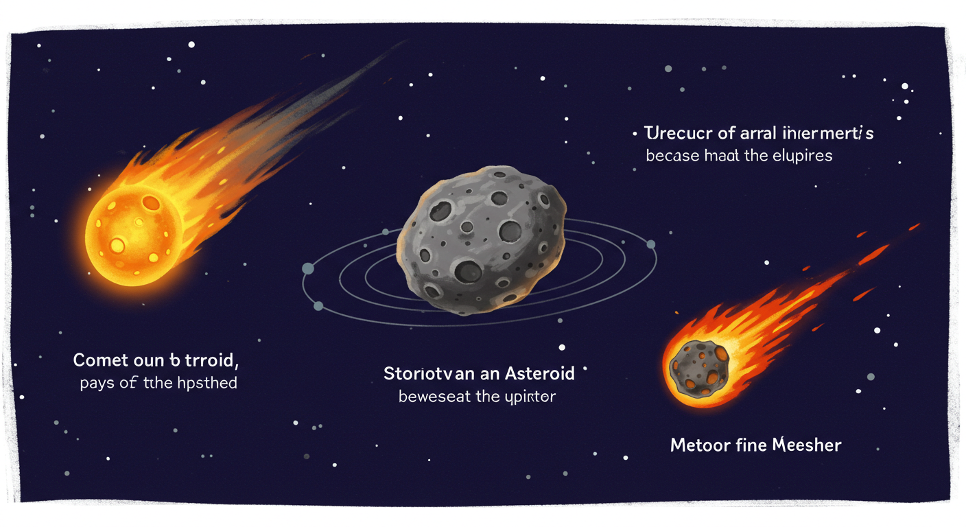 혜성, 유성, 소행성 차이점