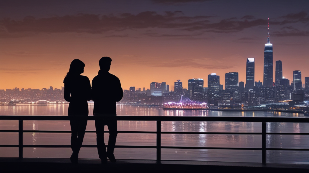 유람선 아름다운 야경과 낭만