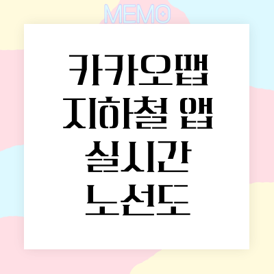 카카오맵 지하철 앱 실시간 노선도