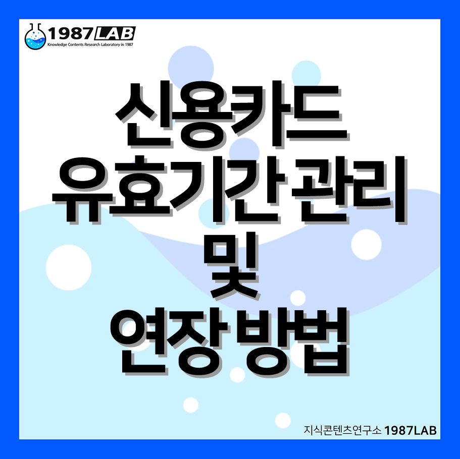 신용카드 유효기간 관리 및 연장 방법