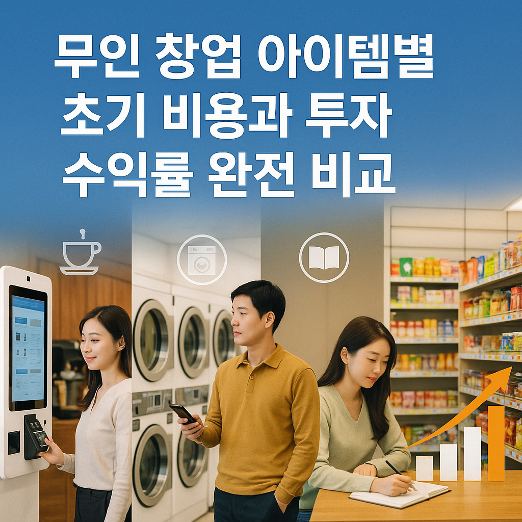 무인 창업 아이템별 초기 비용과 투자 수익률 완전 비교