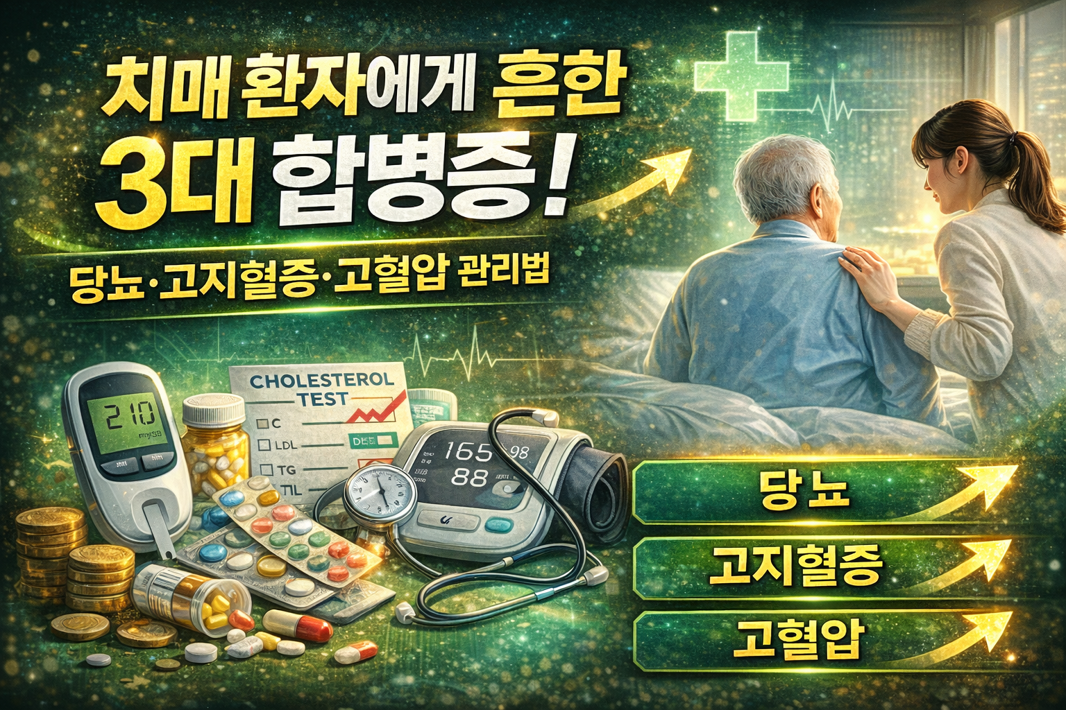 치매 환자에게 흔한 3대 합병증! 당뇨&middot;고지혈증&middot;고혈압 관리법 총정리