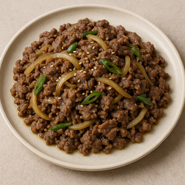 접시에 담긴 불고기 사진