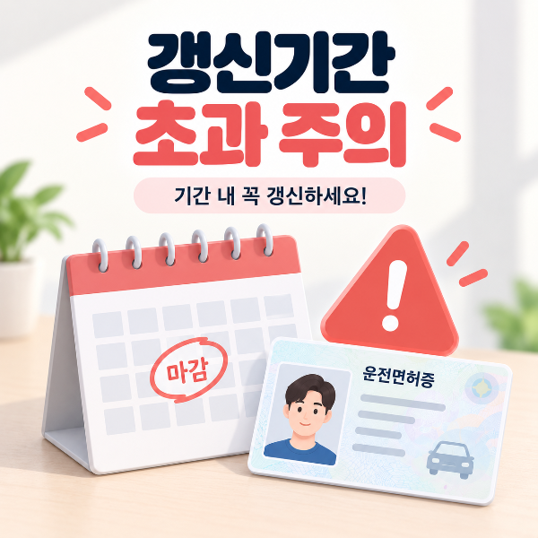 운전면허 갱신기간 초과 시 주의사항 이미지