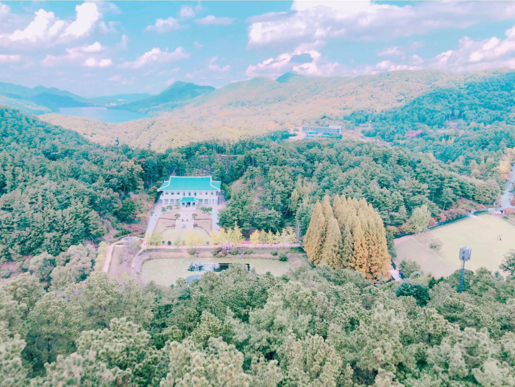 청주시 문의면 청남대 봉황의 탑에서 내려다본 풍경