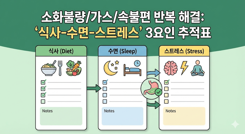 왜 자꾸 속이 불편할까? 소화불량 패턴 찾는 3요인 추적법