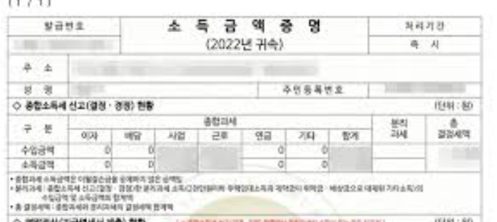 소득금액증명서 인터넷 발급 방법