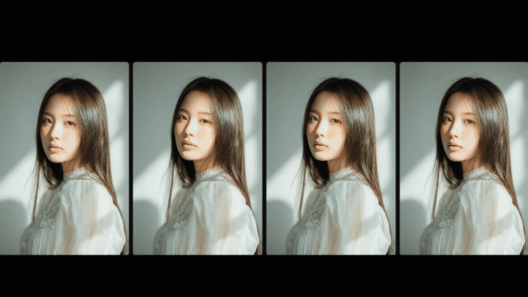 인물의 자연스러운 리듬을 기반으로 seamless loop가 적용된 영상 예시_Midjourney