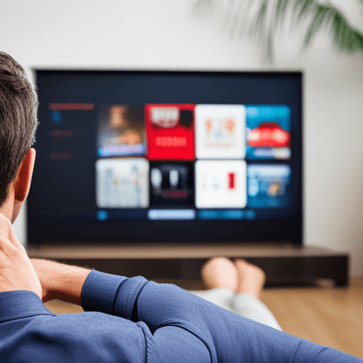 넷플릭스 시청하는 사람의 모습