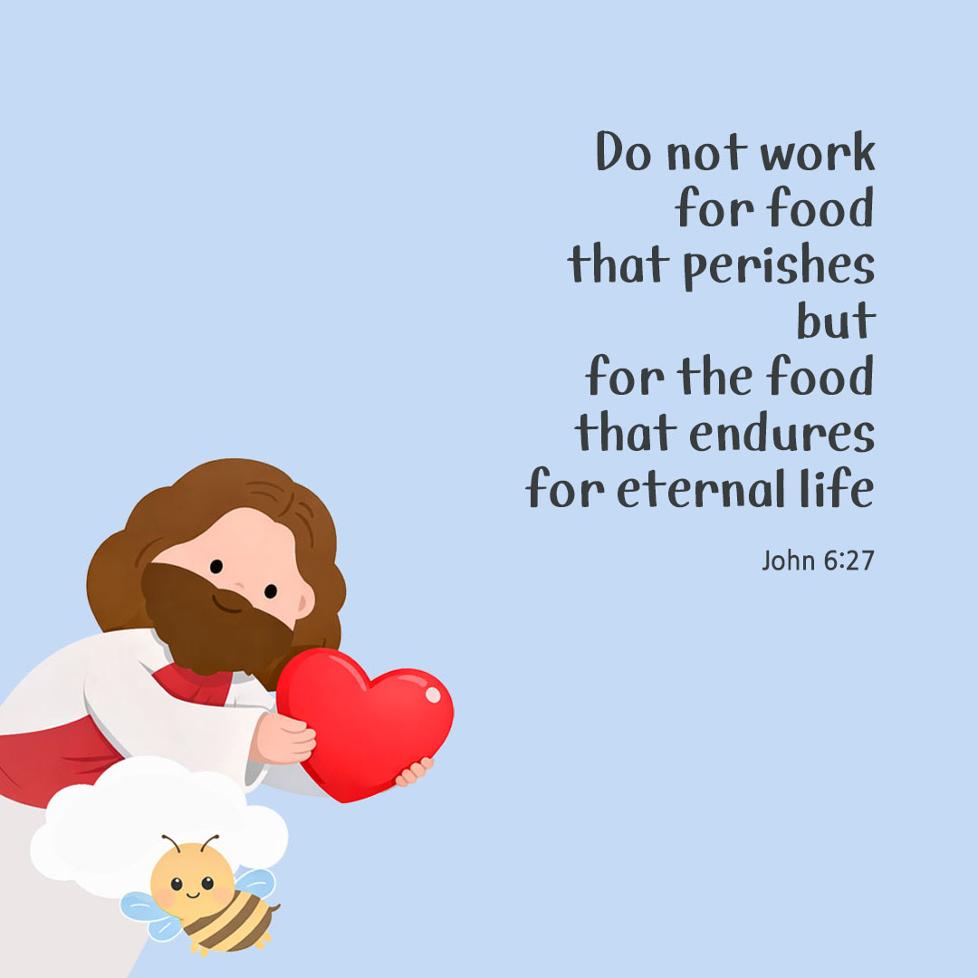 Today's Bible verse card John 6:27 scripture image