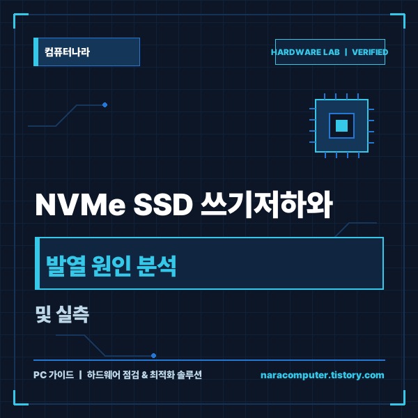 NVMe SSD 쓰기저하와 발열 원인 분석 및 실측 방열판 해결 가이드