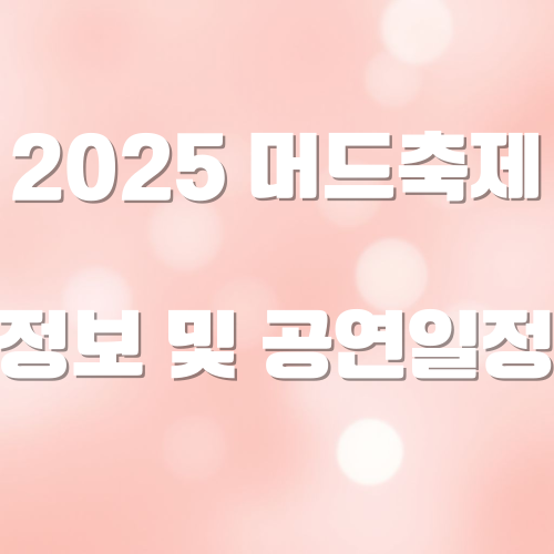 2025 보령머드축제 정보 및 공연일정 보기