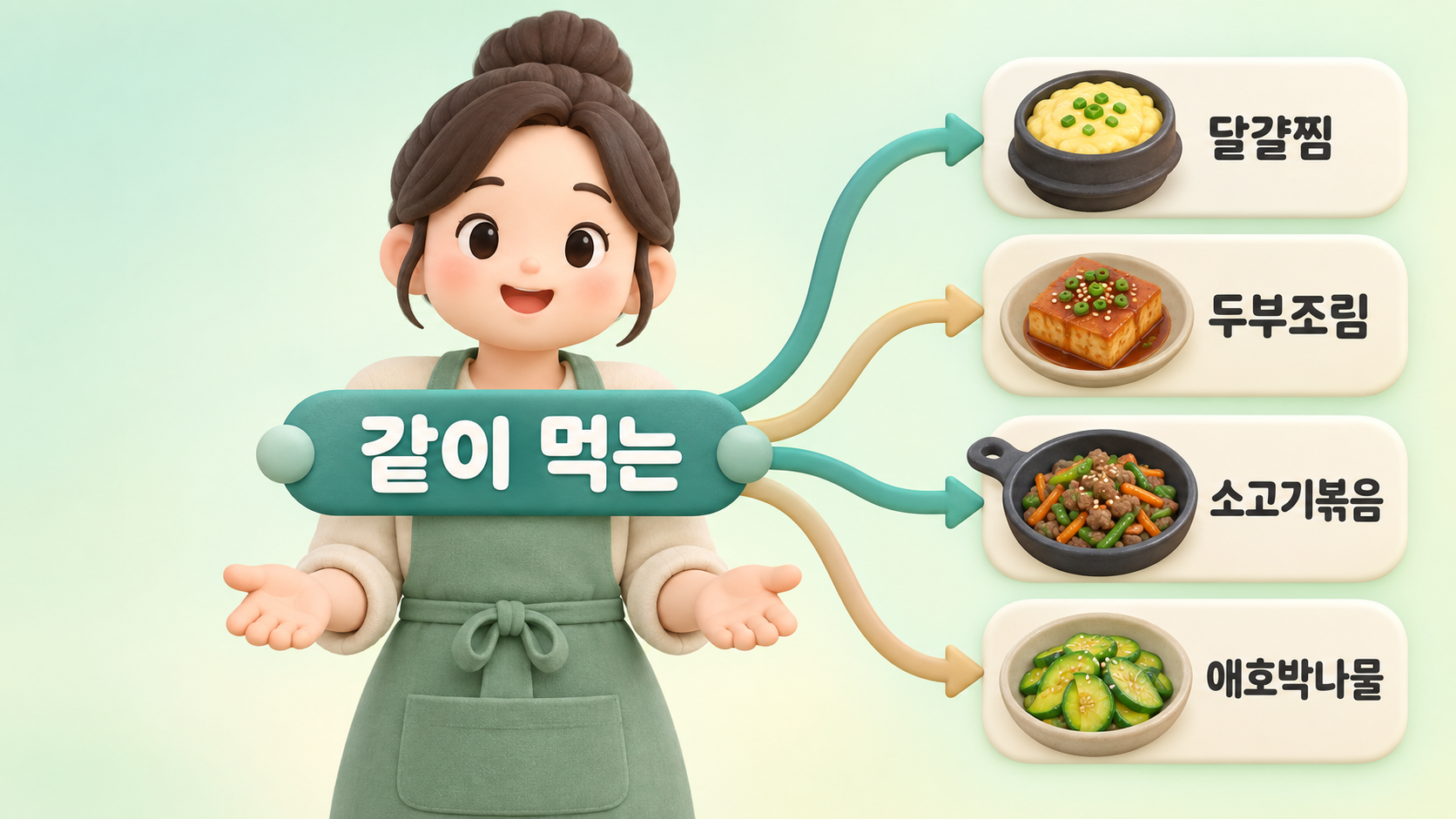 같이 먹는 반찬 네 가지