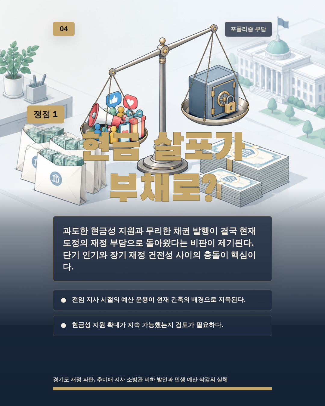 현금 살포가 부채로?