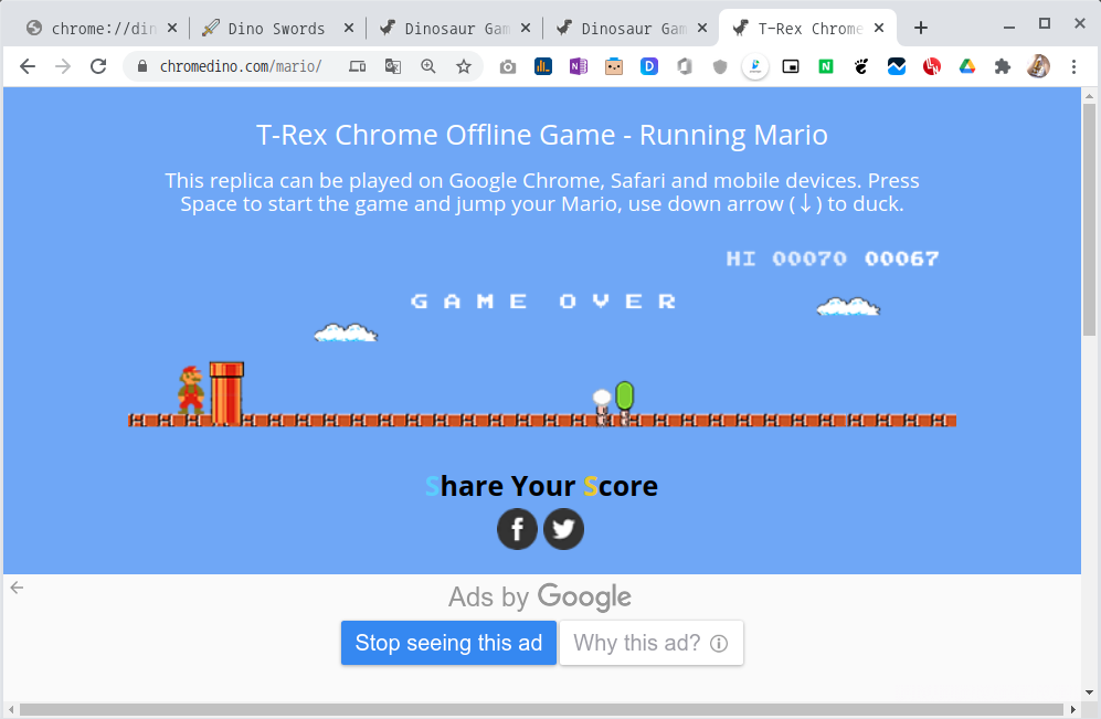 공룡대신 마리오로 Mario Dino?