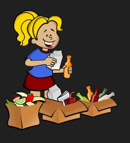 분리수거하고있는여자사람