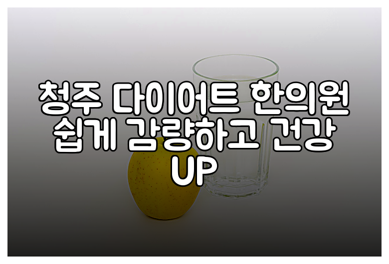 청주 다이어트 한의원 쉽게 감량하고 건강 UP
