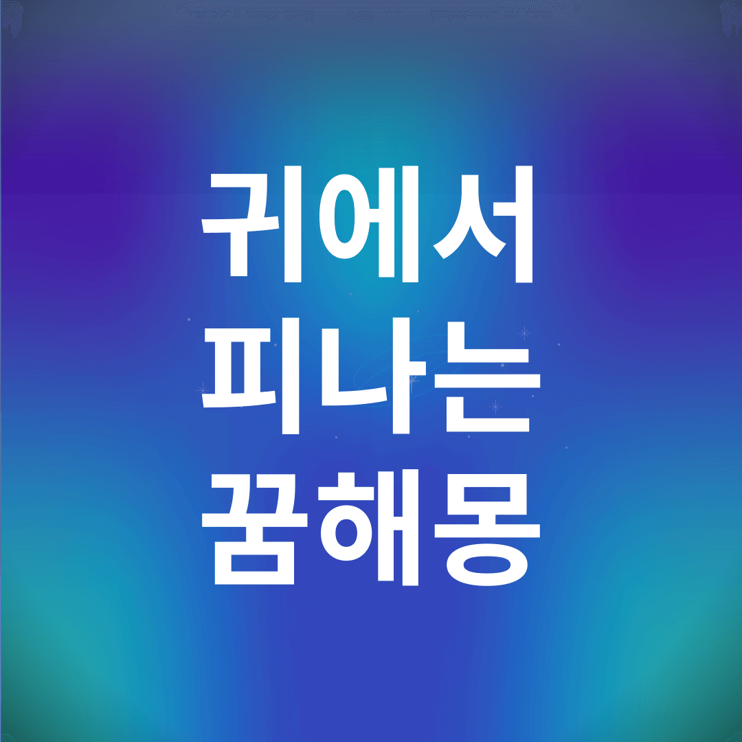 귀에서 피나는 꿈 해몽