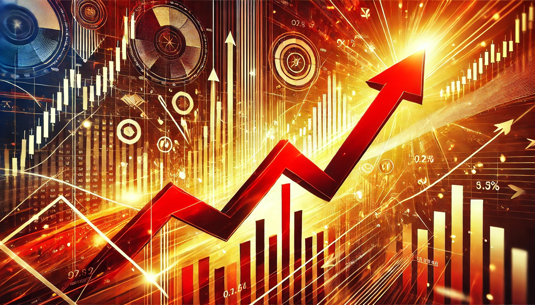 2025년 02월 06일 - 한국증시 코스피, 코스닥 시장의 상승을 표현한 이미지