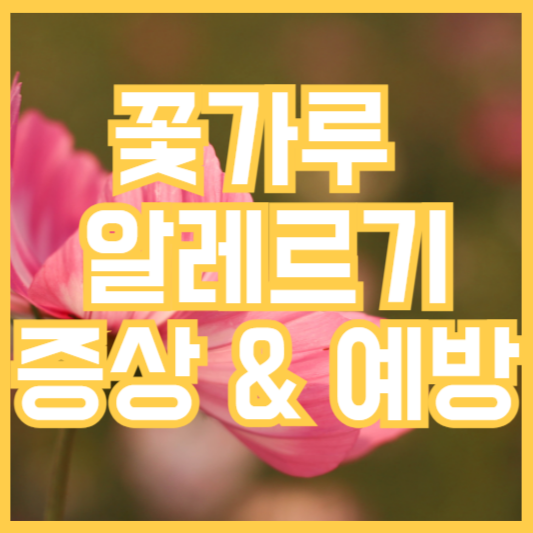 꽃가루 알레르기 증상&#44; 예방법