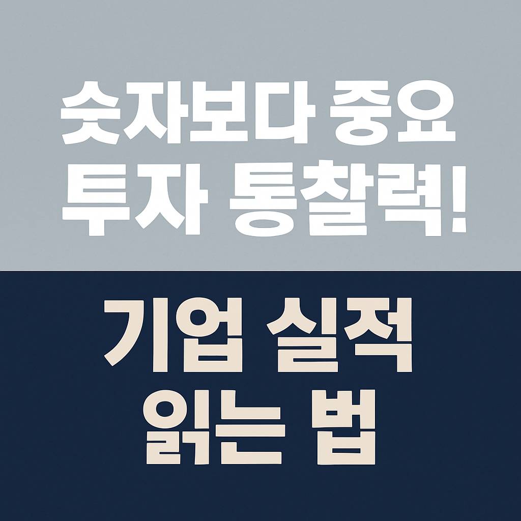 숫자보다 중요한 투자 통찰력! 기업 실적 읽는 법