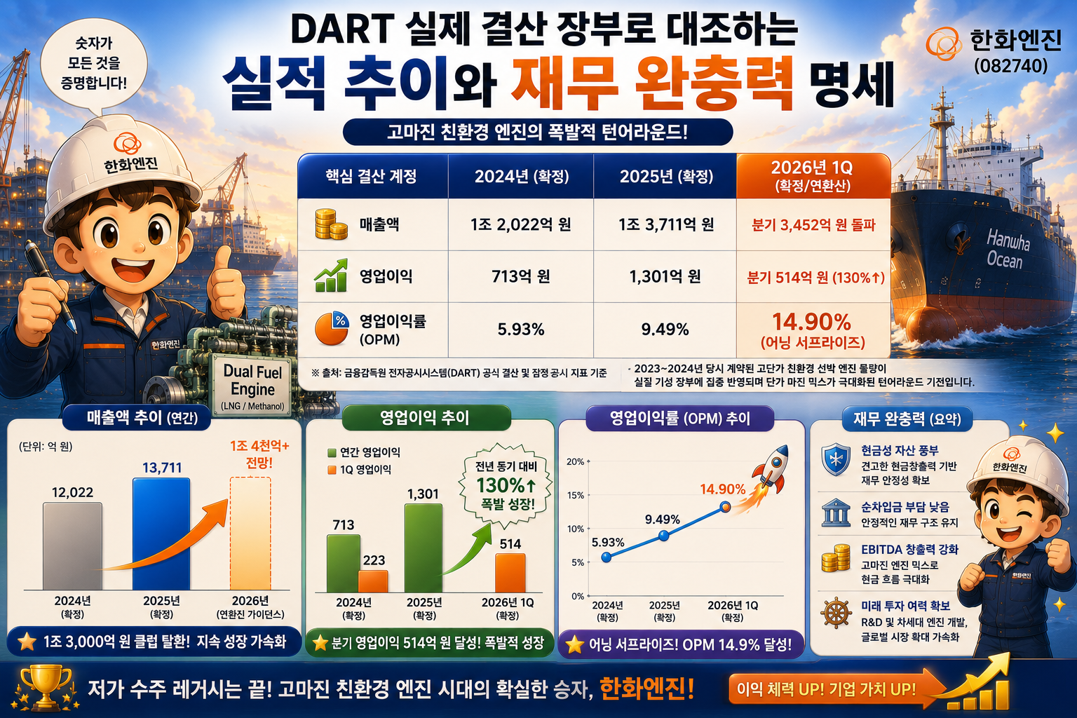 실제 결산 장부로 대조하는 실적 추이와 재무 완충력 명세
