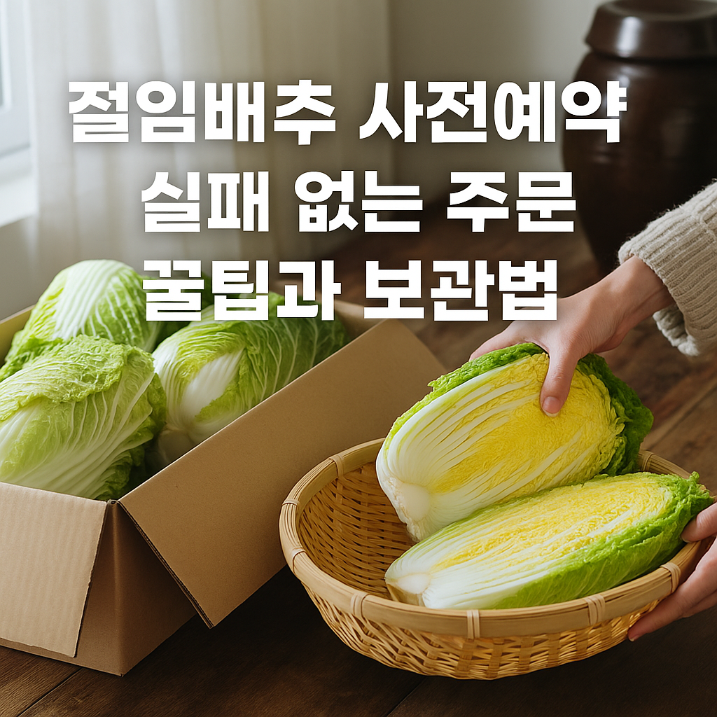 절임배추 사전예약 실패 없는 주문 꿀팁과 보관법