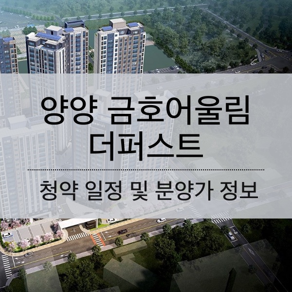 [청약] 양양 금호어울림 더퍼스트 청약 일정 및 분양가와 평수 내용 정리