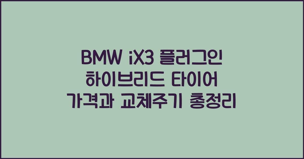 BMW iX3 플러그인 하이브리드 타이어 가격, 교체주기