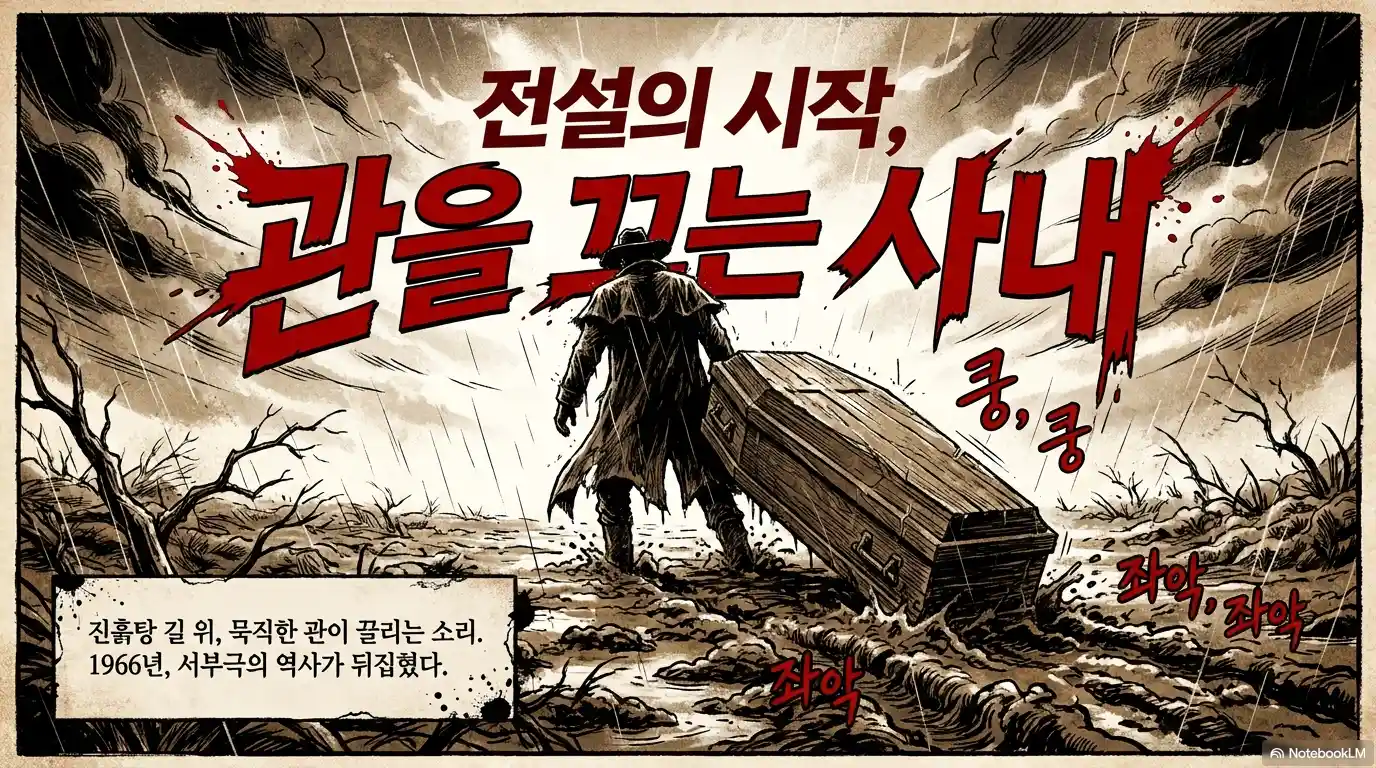 장고가 관을 끌고 걸어가는 모습