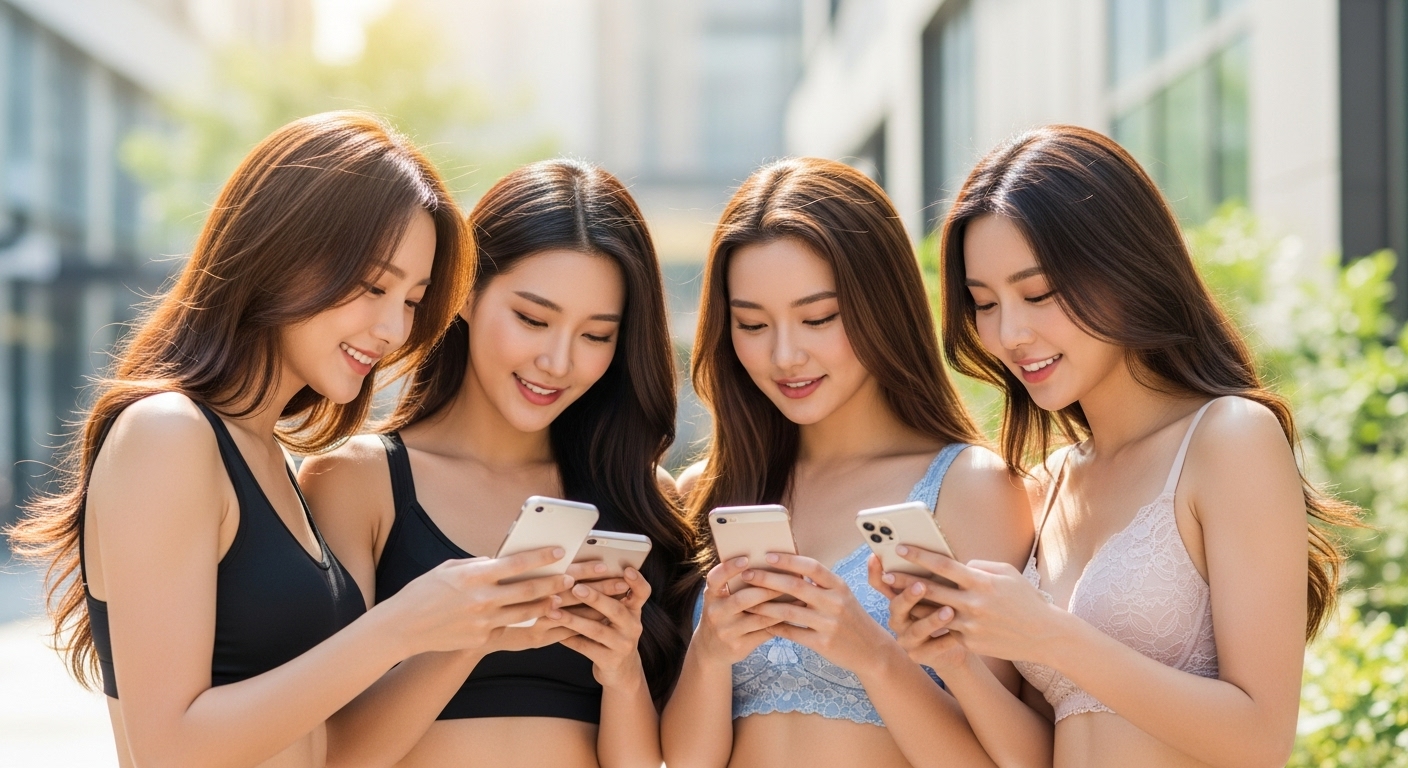 모바일 쇼핑을 하는 여자들