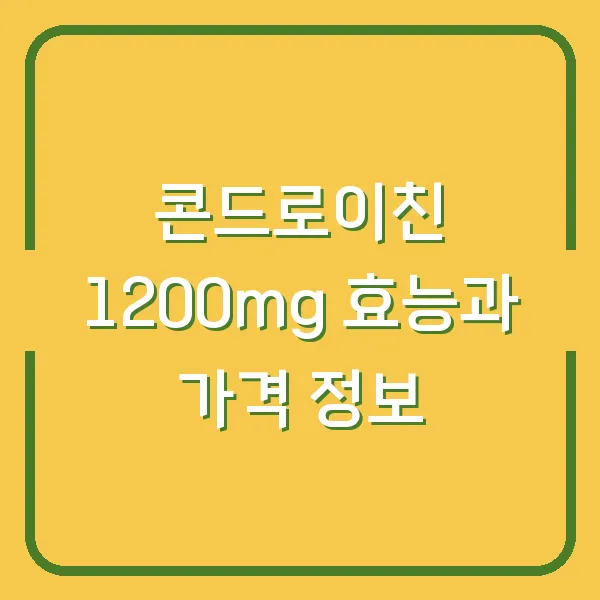 콘드로이친 1200mg 효능과 가격 정보