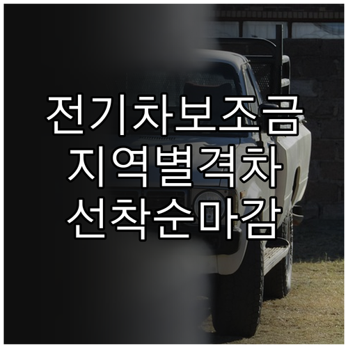 지역별 전기차 보조금 차이와 선착순 ..