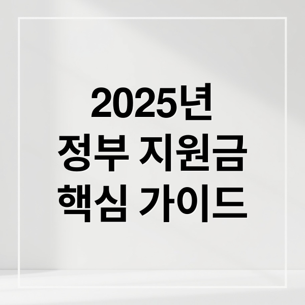 정부지원금 핵심 가이드